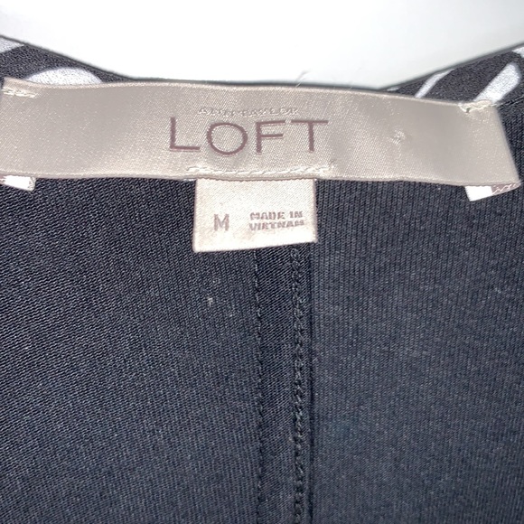 LOFT Black White Palm Easy Lightweight Blouse Top - Picture 5 of 7